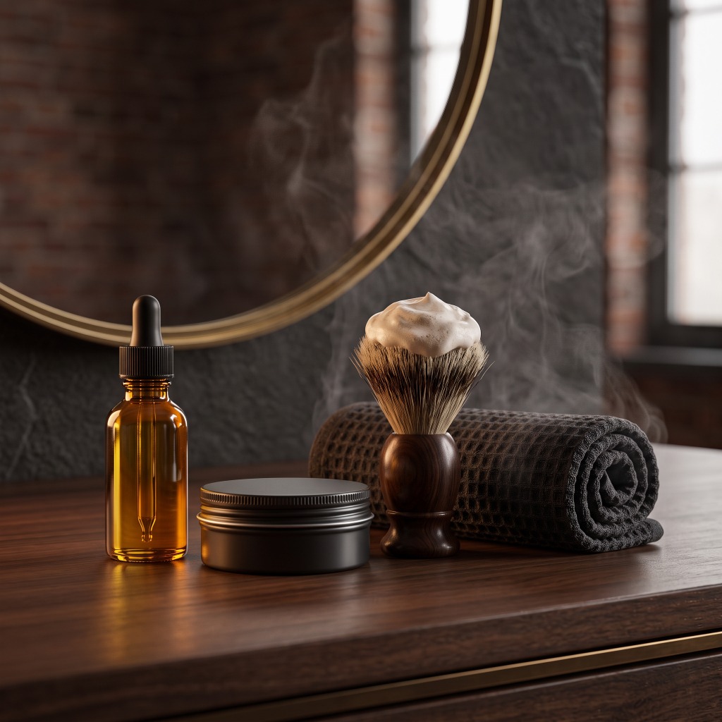 Luxury Men's Grooming Products and Hot Towel