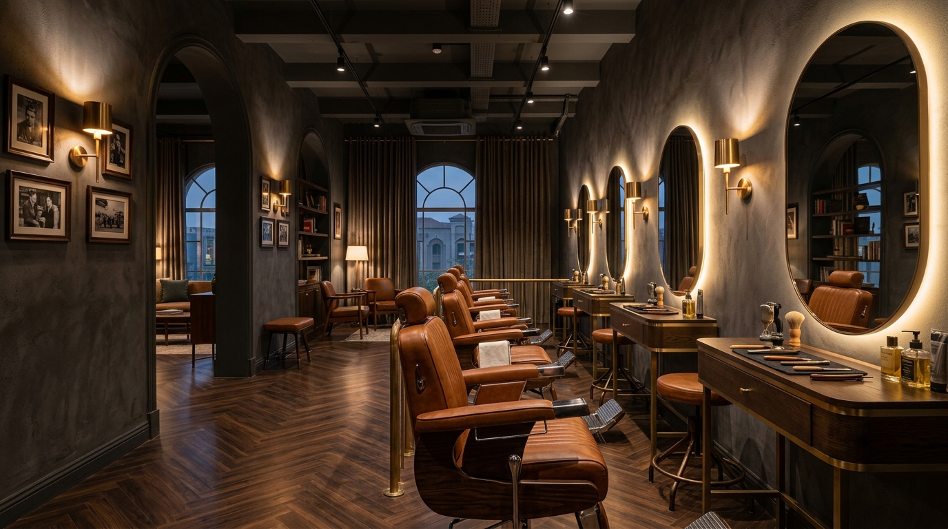 The Man Cave Salon Interior Lounge